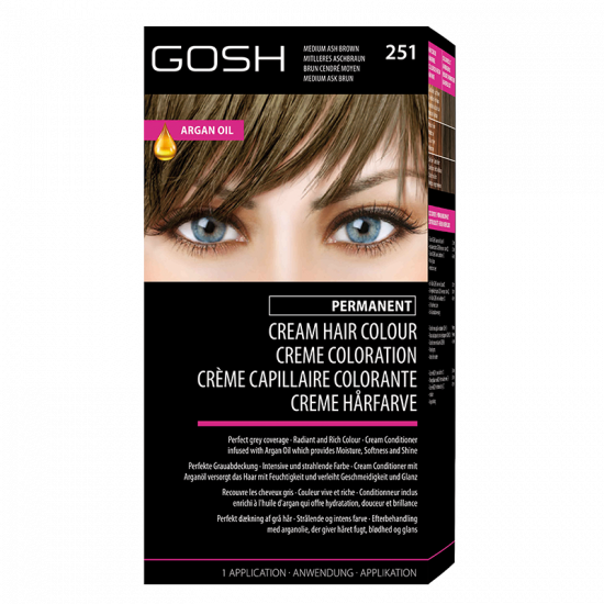 GOSH Cream Hair Colour Medium Ash Brown 251