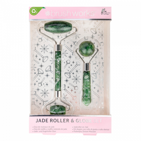 Brush Works Jade Roller & Jade Globe Set (1 sæt)