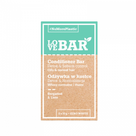 Love Bar Conditioner Bar Detox & Sebum Control Bergamot & Lime (2 x 30 g)