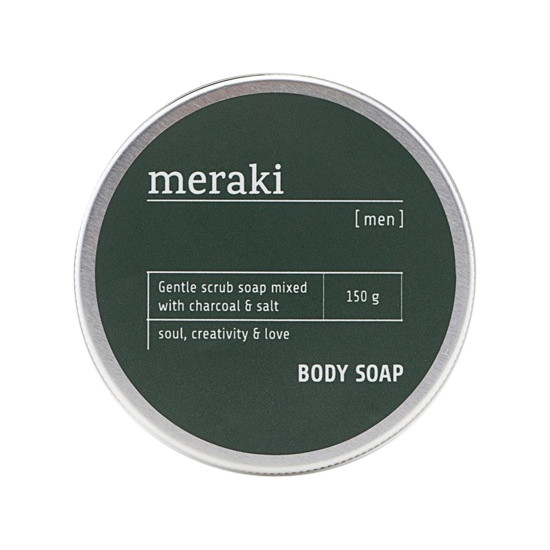meraki men charcoal and salt body soap 150 g.