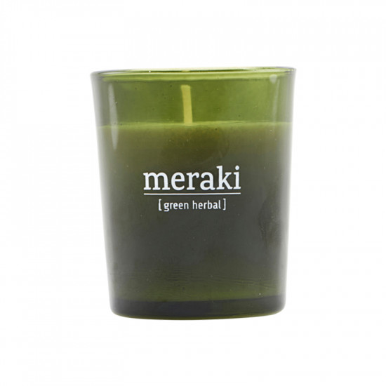 Meraki Scented Candle Green Herbal Small