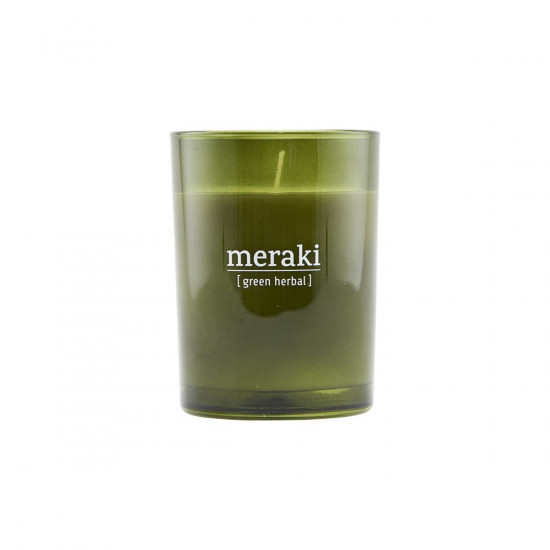 Meraki Scented Candle Green Herbal 8x10,5 cm.