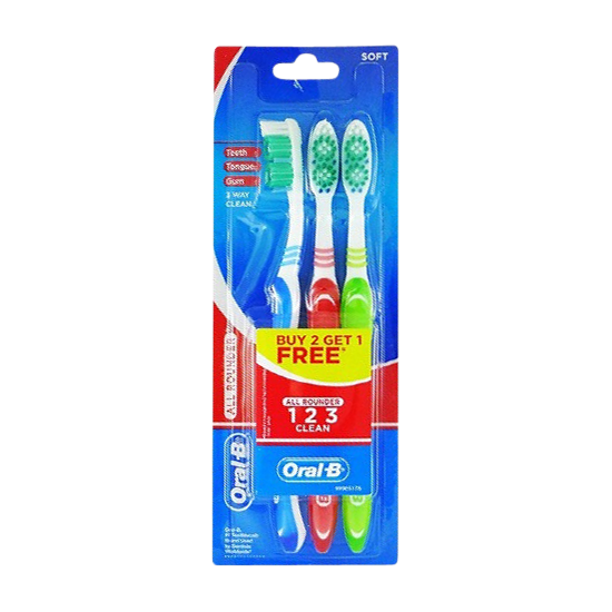 oral-b 3 way clean toothbrush soft 3-pack