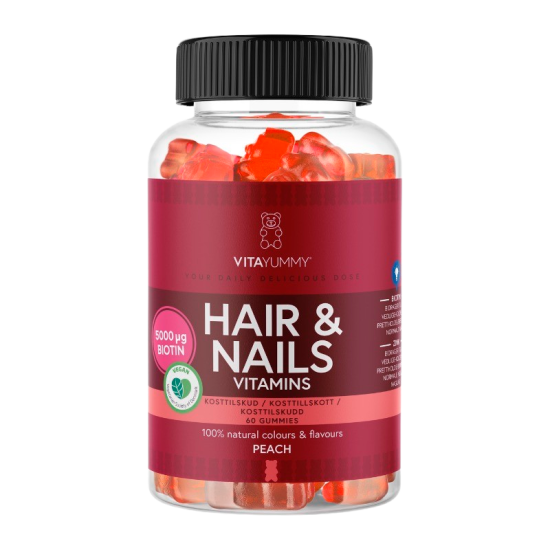 VitaYummy Hair & Nails Peach (60 stk)